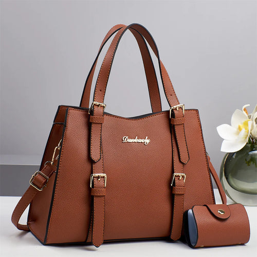شنطة كتف ترند للنساء - Luxury Designer Women's Split PU Leather