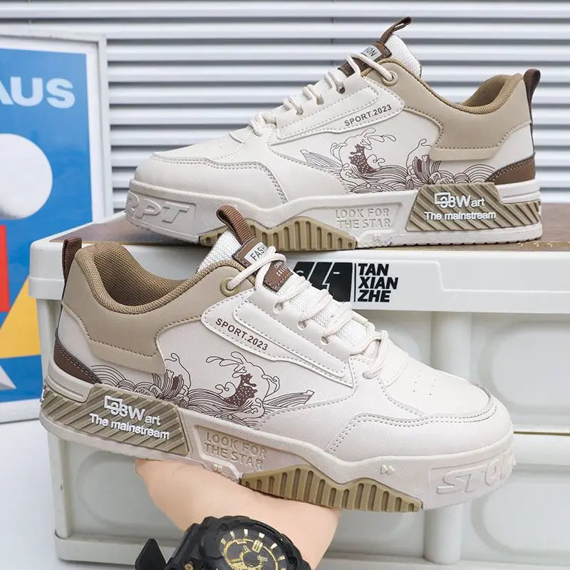 سنيكر رجالي – جلد صناعي، تهوية مريحة