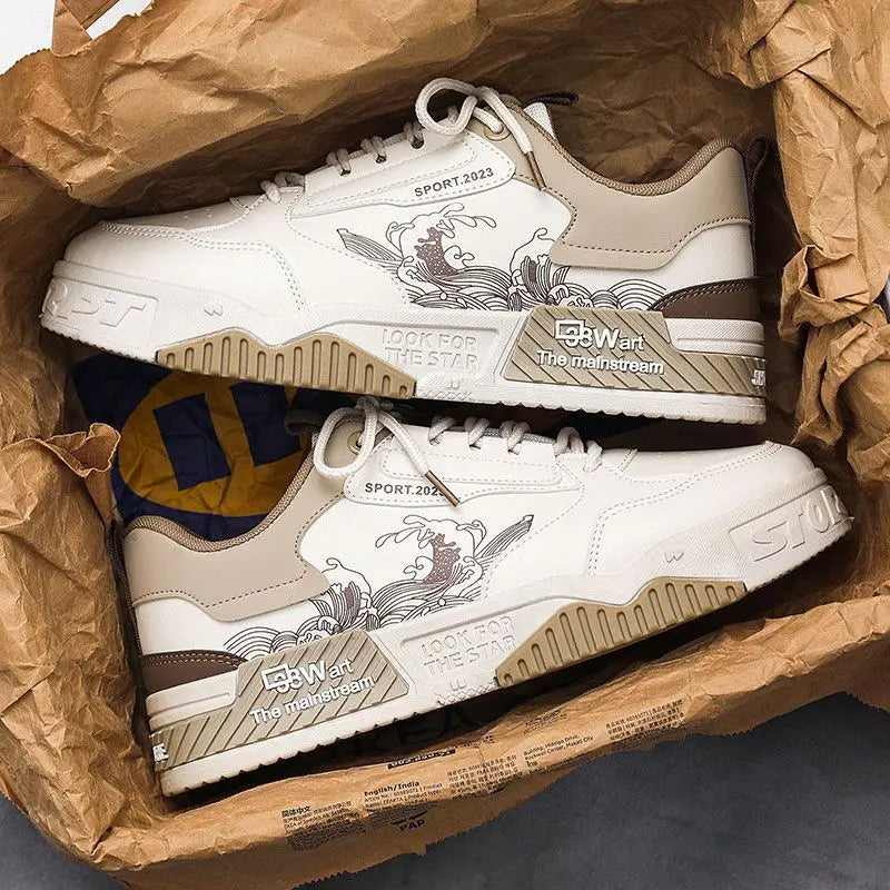 سنيكر رجالي – جلد صناعي، تهوية مريحة