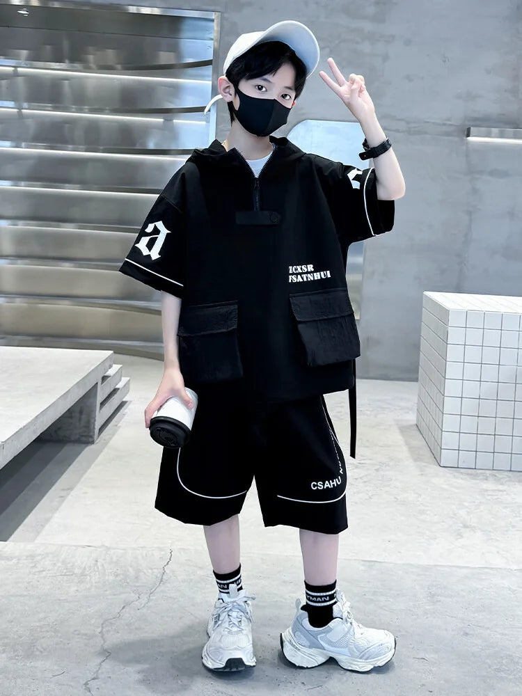 جديد 5-15y أولاد' صيف sports بدلة children's طقم قطعتين cotton أكمام قصيرة shorts and clothing for أطفال
