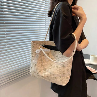 شنطة نسائية كلاسيك للنساء - New Arrival Fashion Straw Braided Bags B