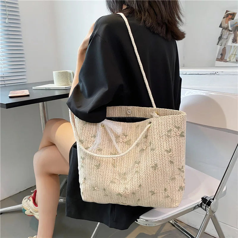 شنطة نسائية كلاسيك للنساء - New Arrival Fashion Straw Braided Bags B