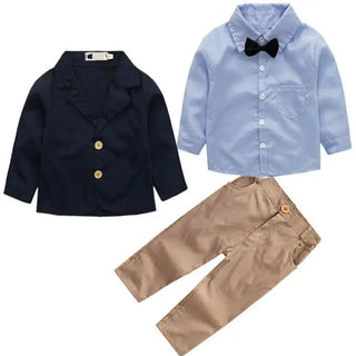 جديد baby boutique wholesale أكمام طويلة bowtie shirt clothing طقم أولاد fancy elegant كاجوال بدلة طقم