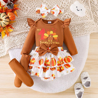 جديد baby بنت fashion clothing طقم 4pcs 100% cotton أكمام طويلة coat جيب socks & headdress with button closure