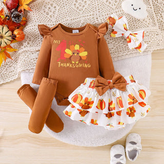 جديد baby بنت fashion clothing طقم 4pcs 100% cotton أكمام طويلة coat جيب socks & headdress with button closure