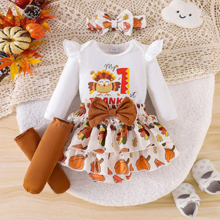 جديد baby بنت fashion clothing طقم 4pcs 100% cotton أكمام طويلة coat جيب socks & headdress with button closure