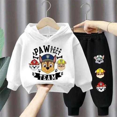 جديد أولاد' كاجوال outfits two-piece cotton hoodie بدلة with foreign ستايل cartoon printed توب children's sizes