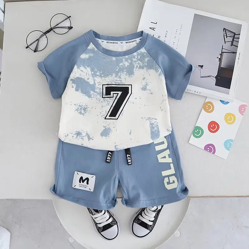 جديد أولاد' كاجوال صيف wear صيف جديد children's breathable cotton sports أكمام قصيرة shorts طقم قطعتين