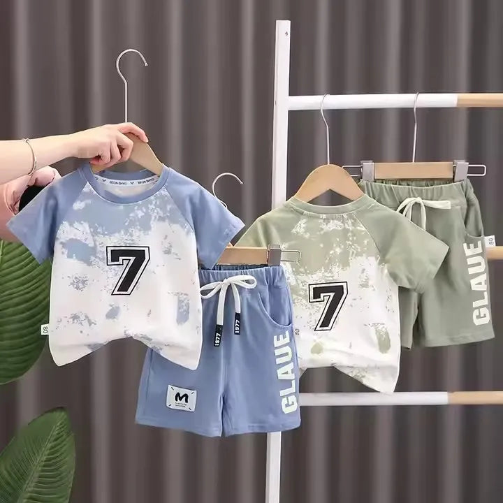 جديد أولاد' كاجوال صيف wear صيف جديد children's breathable cotton sports أكمام قصيرة shorts طقم قطعتين