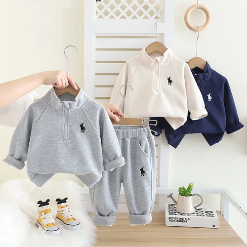 جديد أولاد' طقم children's ربيع وخريف standing collar طقم half zipper طقم قطعتين