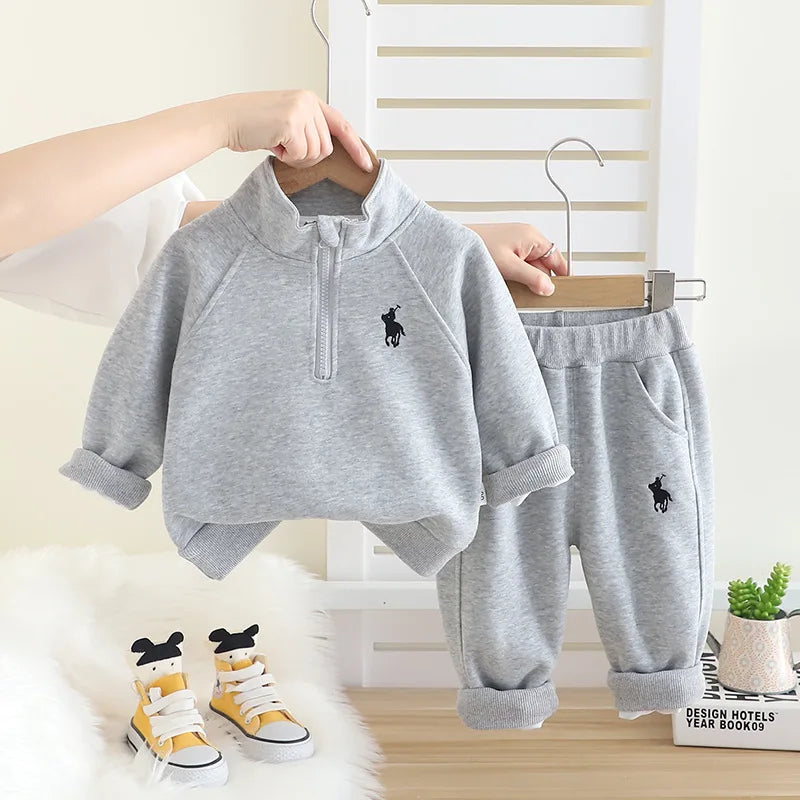 جديد أولاد' طقم children's ربيع وخريف standing collar طقم half zipper طقم قطعتين