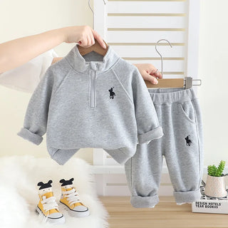جديد أولاد' طقم children's ربيع وخريف standing collar طقم half zipper طقم قطعتين