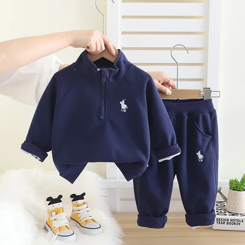جديد أولاد' طقم children's ربيع وخريف standing collar طقم half zipper طقم قطعتين