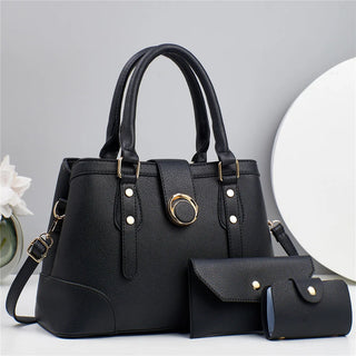 شنطة نسائية مميزة للنساء - New Contrast Color Simple Embossed Three