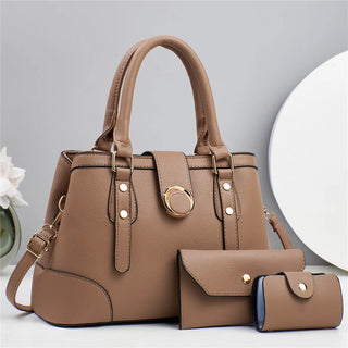 شنطة نسائية مميزة للنساء - New Contrast Color Simple Embossed Three