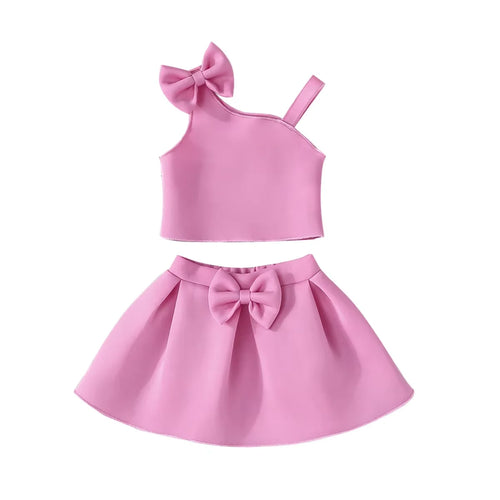 جديد cute off-shoulder كم bow أميرة فستان for بنات solid color infant toddler كاجوال clothing طقم made worsted