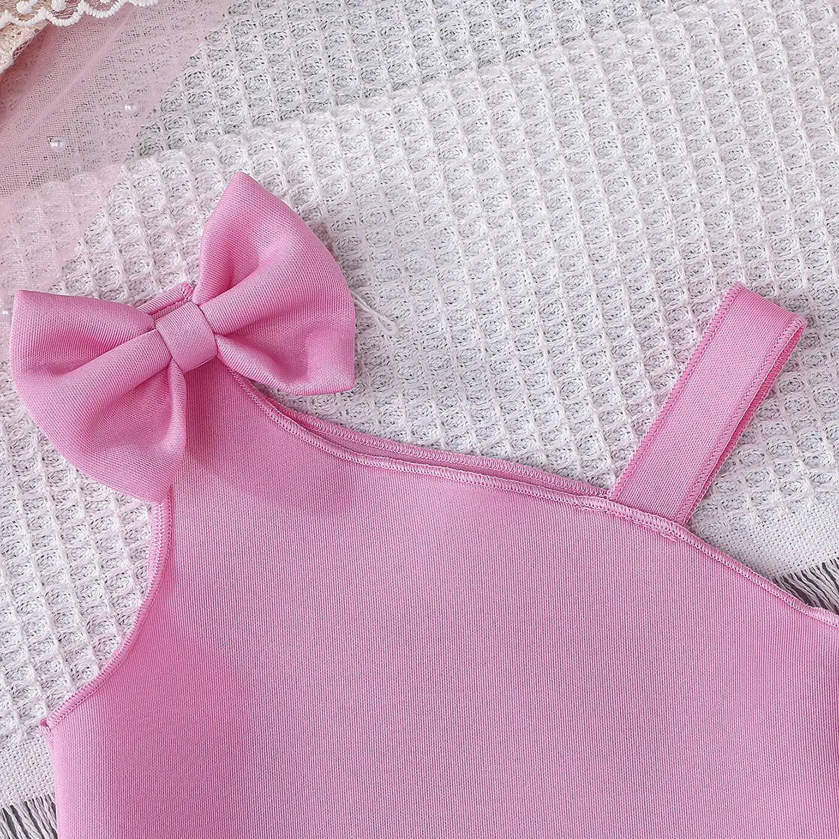 جديد cute off-shoulder كم bow أميرة فستان for بنات solid color infant toddler كاجوال clothing طقم made worsted