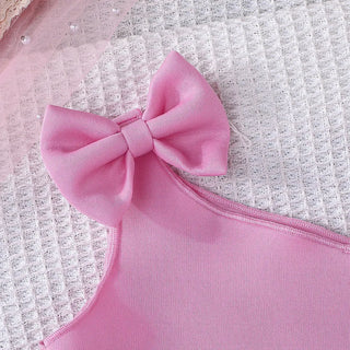 جديد cute off-shoulder كم bow أميرة فستان for بنات solid color infant toddler كاجوال clothing طقم made worsted