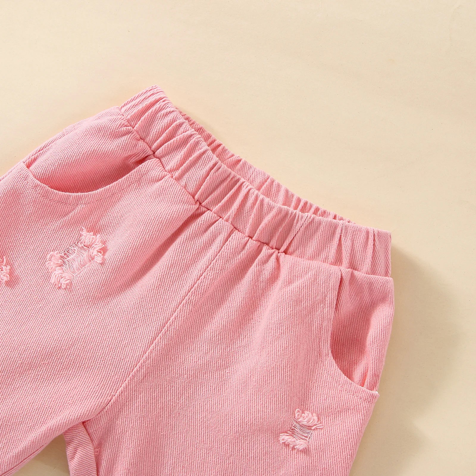 جديد بنات' كاجوال صيف fashion طقم white cotton توب with أكمام قصيرةs & دينم bell pants featuring printed letters children