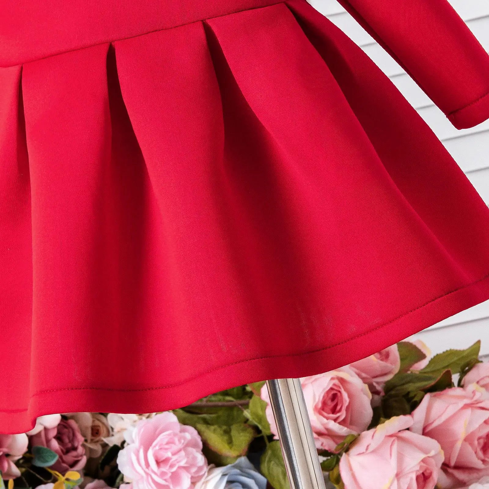 جديد بنات' floral printed فستان ربيع وخريف children's strap shoulder knee-length بدلة with ruffle decoration odm supply