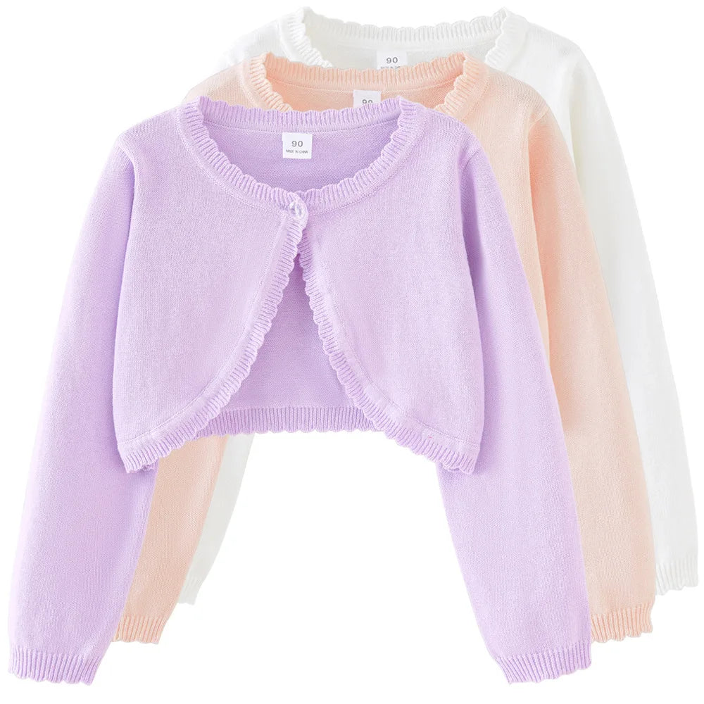 جديد korean round neck بنات' knitted cardigan jacket sweater shawl صيف air-conditioned sweater خفيف version