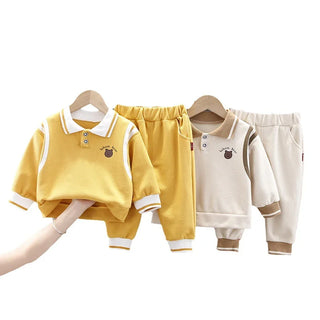 جديد men's women's أكمام طويلة طقم قطعتين baby children's formal cotton clothing for ربيع خريف foreign ستايل بدلة بنات
