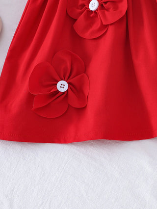 جديد newborn بنات red فستان formal embroidery and flower decor for daily occasions
