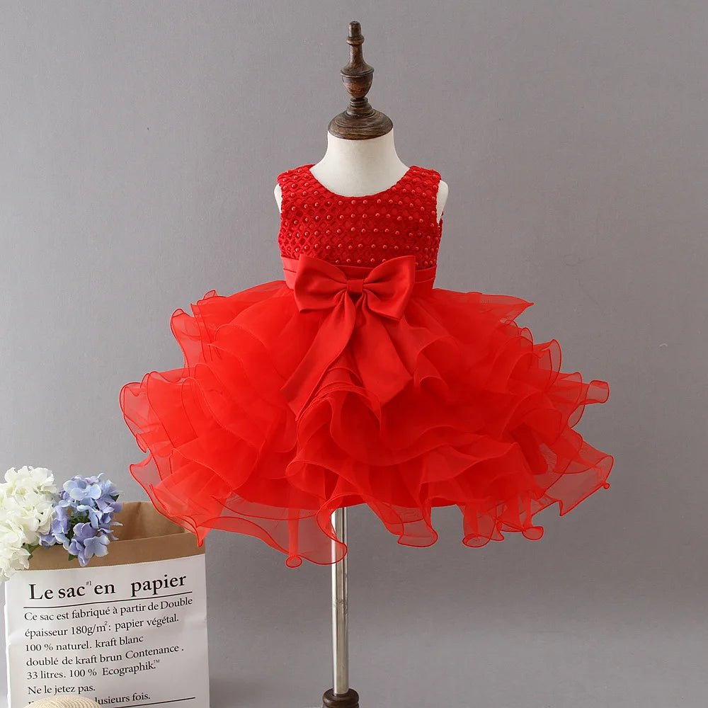 جديد أميرة فستان puff layered جيب little children flower بنت فستان birthday party evening فستان for 1-6year