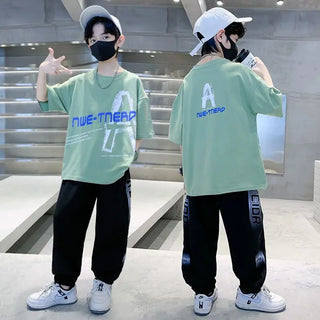 جديد صيف طقم for أولاد، أكمام قصيرةd pants، mid size أولاد، handsome صيف clothes كاجوال طقم قطعتين