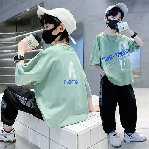جديد صيف طقم for أولاد، أكمام قصيرةd pants، mid size أولاد، handsome صيف clothes كاجوال طقم قطعتين