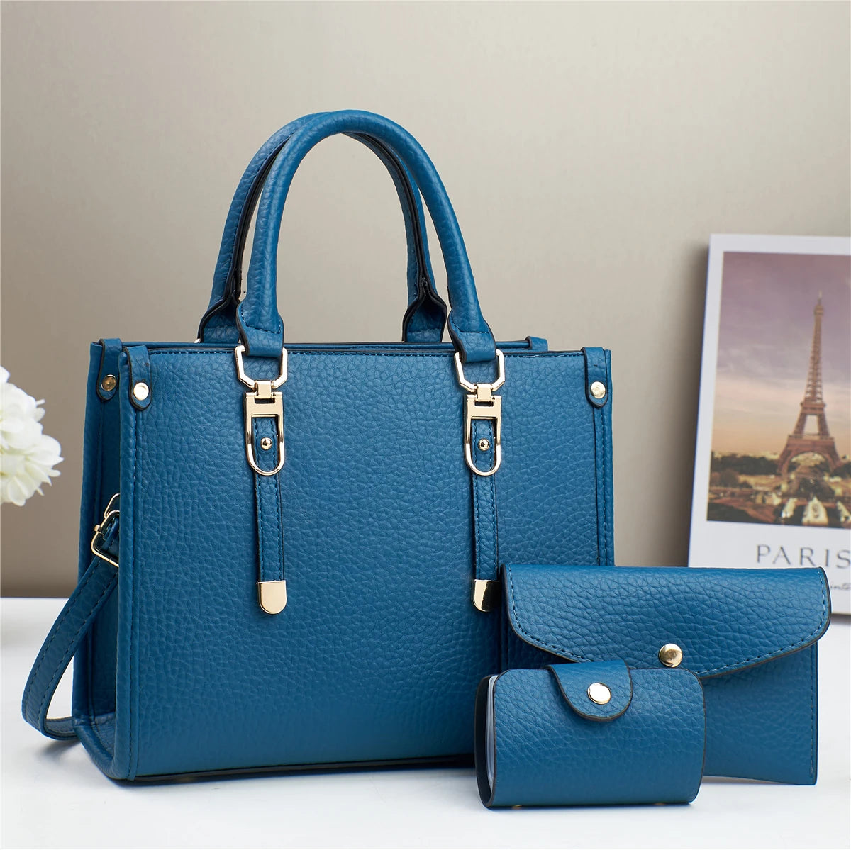 شنطة سهرة ترند للنساء - New Wholesale Luxury Women Bags Set Bran