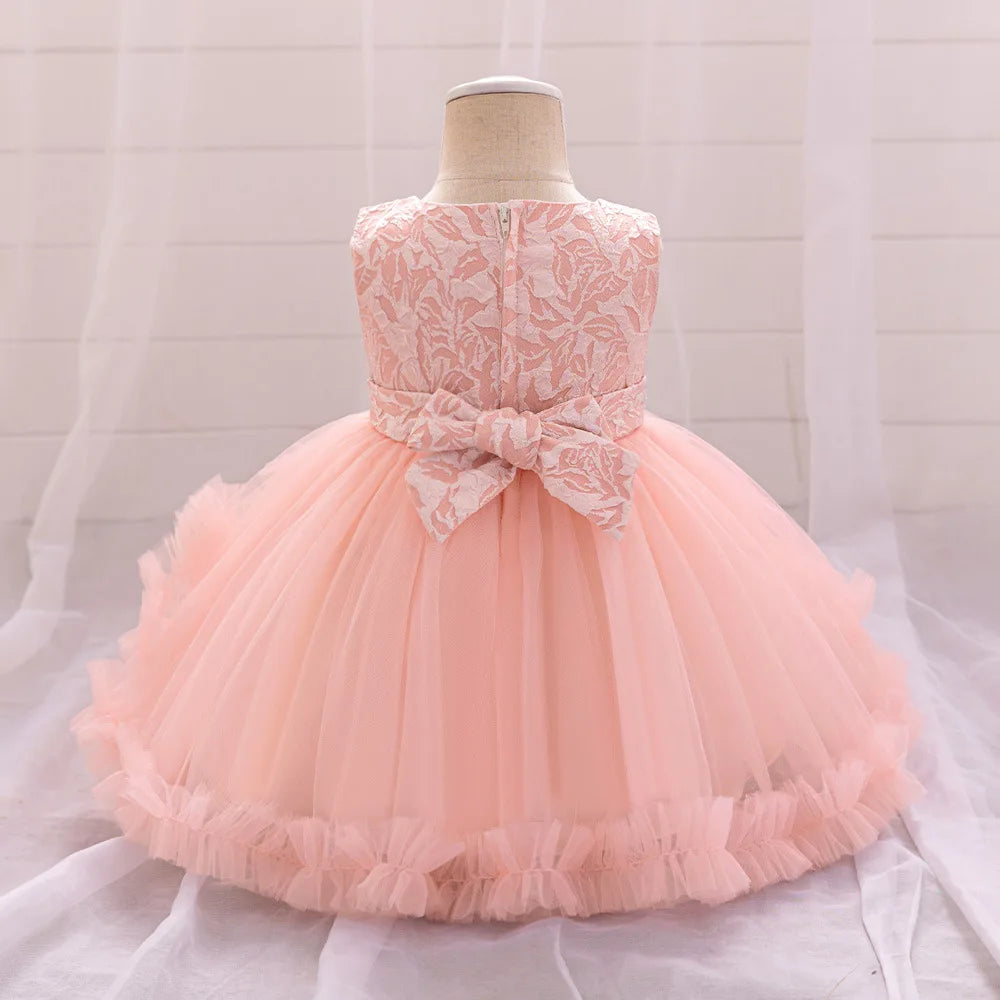 جديد year one بنات' bow puffy جيب فستان floral lace floral for صيف birthday parties knitted odm children's party فستان