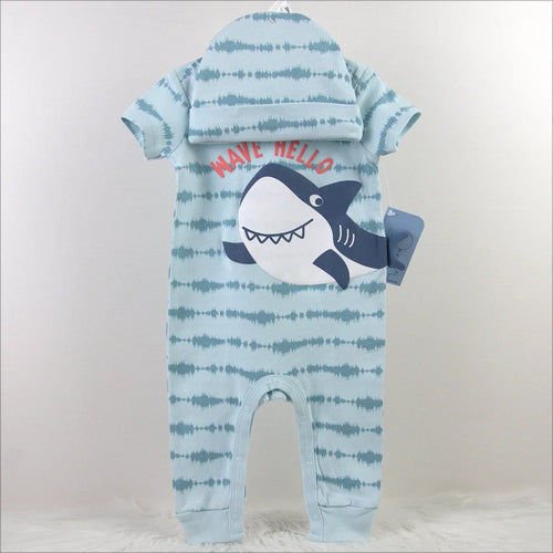 newborn baby ولد صيف wear romper hat 2 piece طقم