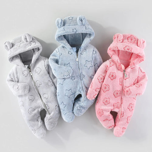 newborn baby clothing شتاء warm rompers toddler أولاد بنات أكمام طويلة velvet thick jumpsuits baby ناعم sleepwear