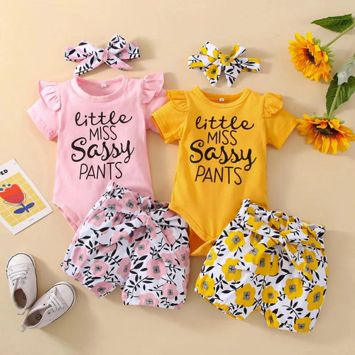 newborn بنت أكمام قصيرة letter جمبسوت pants butterfly headband 100% cotton tights بدلة cute odm snap button closure clothing