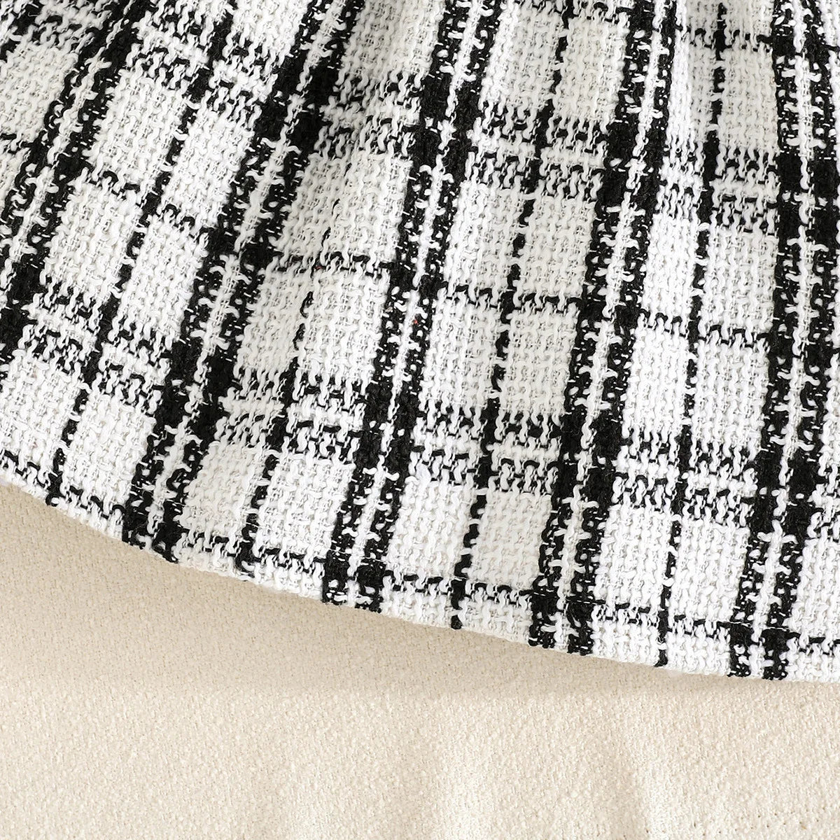 simple retro ستايل baby بنت فستان in black white plaid for ربيع خريف odm odm supply