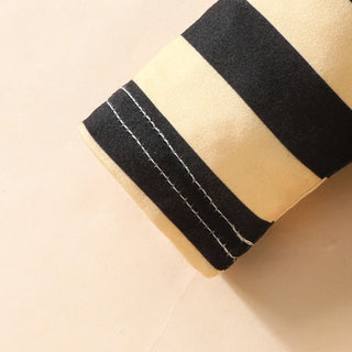 جيب طقم cute little bee stripe embroidered zhang zi back أكمام طويلة triangle coat 3pcs cotton fabric for صيف