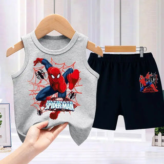 spider-man طقم قطعتين for أولاد صيف sports فيست shorts formal-كاجوال cotton print baby fashion أولاد' sports shirt shorts