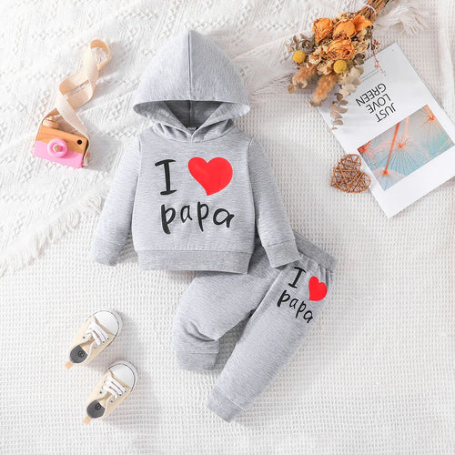 ربيع خريف cute toddler ولد بنت tracksuit letter full كم hoodie pants 2pcs outfit infant clothes baby طقم clothing