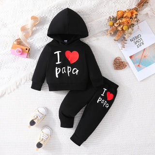 ربيع خريف cute toddler ولد بنت tracksuit letter full كم hoodie pants 2pcs outfit infant clothes baby طقم clothing