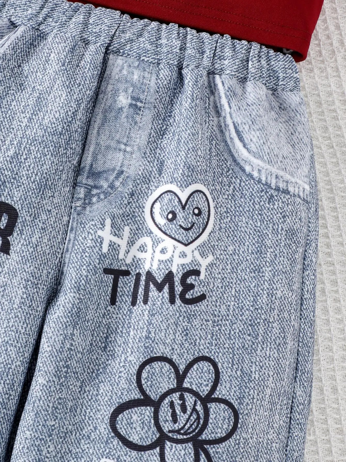 ربيع وخريف جديد product explosion-printed pants بدلة for بنات children's clothing طقم