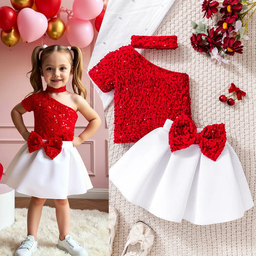 صيف cute بنت كاجوال بدلة baby child hanging neck shoulder sequin أكمام قصيرة unkempt cotton جيب