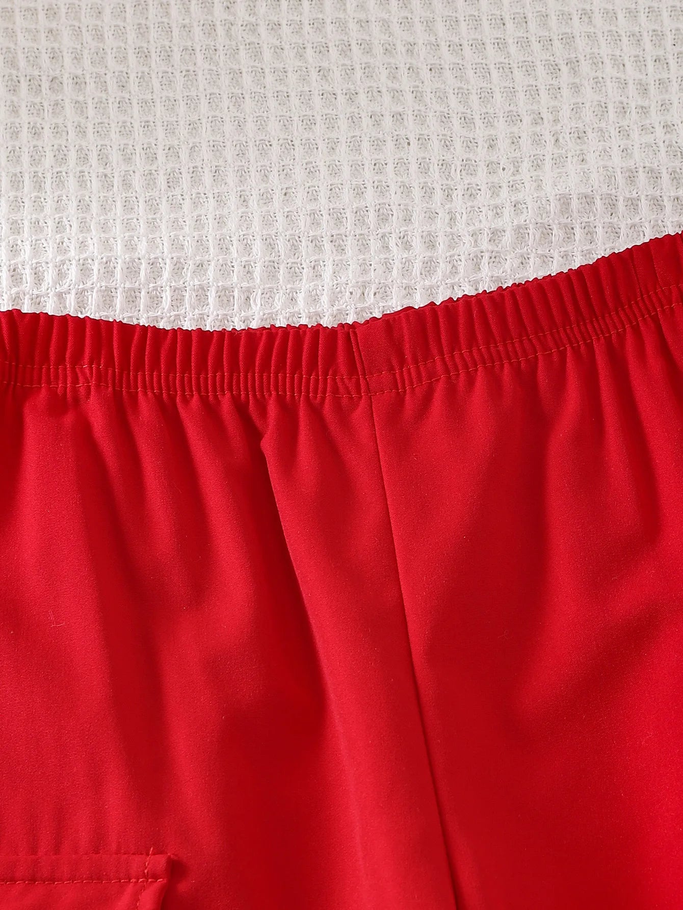صيف بنت طقم قطعتين كم فيست red wide leg cotton knit outfit animal logo صيف outfits