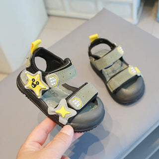 صيف جديد 0-1-2 year old baby sandals for أولاد and بنات ناعم bottom baotou non-slip beach shoes men's and toddler shoes