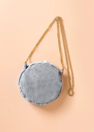 صيف جديد بنت بدلة snowflake دينم cut كم flower فستان hanging bag طقم قطعتين