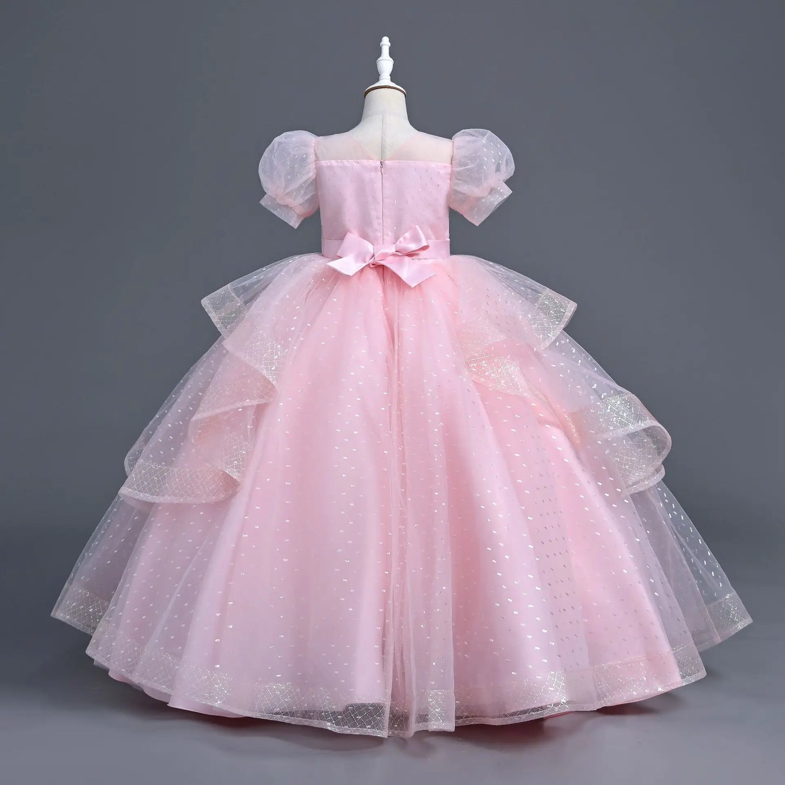 صيف أميرة فستان for بنات one-year-old small host banquet wedding gown with o-neck collar and طويل ستايل