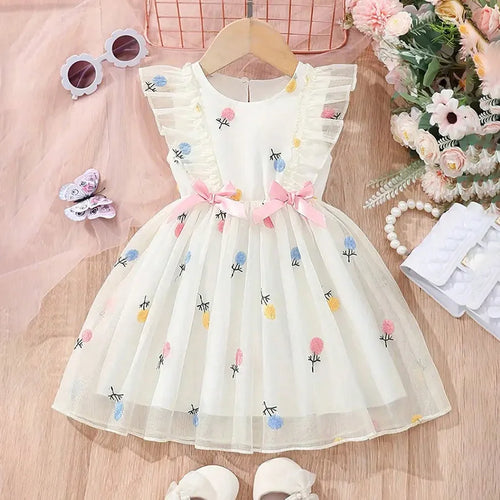 صيف أميرة فستان for بنات sweet قصة A جيب with ruffled decoration cross-border جديد children's clothing for little بنات
