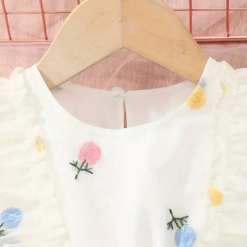 صيف أميرة فستان for بنات sweet قصة A جيب with ruffled decoration cross-border جديد children's clothing for little بنات