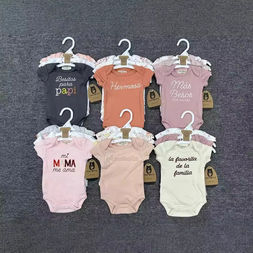 صيف أكمام قصيرة baby جمبسوت for أولاد and بنات three-piece cotton بدلة with printed pattern