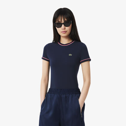 تي شيرت جيرسيه بلمسات متباينة Lacoste